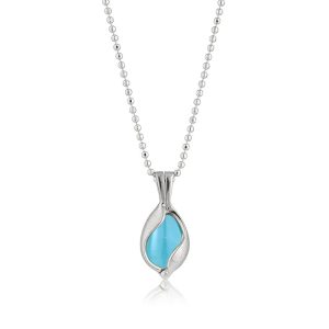 Lille Smykke Æg med Aqua Calcedon
