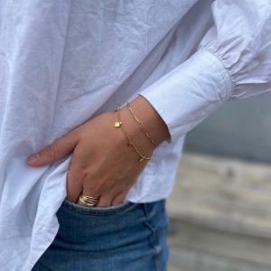 Armbånd i forgyldt stål