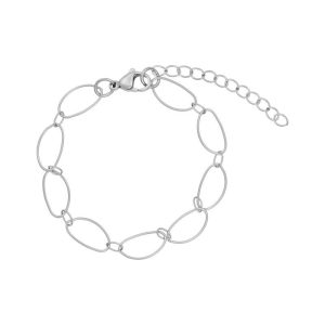 Armbånd i stål med fine ovale ringe