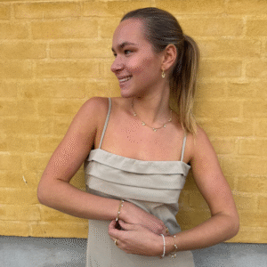 Armbånd i stål, belagt med 14 K guld