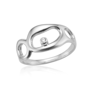 Ring i sølv med zirkonia