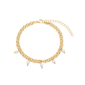 Armbånd i stål, belagt med 14 K guld
