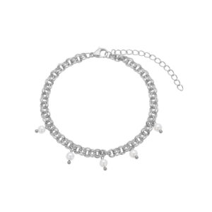 Armbånd i stål med shell pearls
