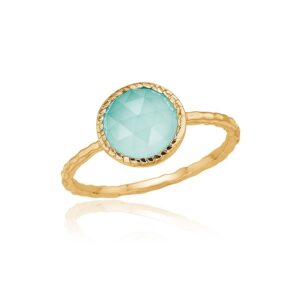 Ring med aqua calcedon