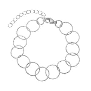 Armbånd i stål med fine ringe