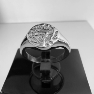 Signet Ring med fin tekstur i stål NYHED